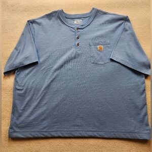 Carhartt Classic Logo Pocket T Shirt Adult 3XL LiteBlue Loose Fit Mens Work Wear
